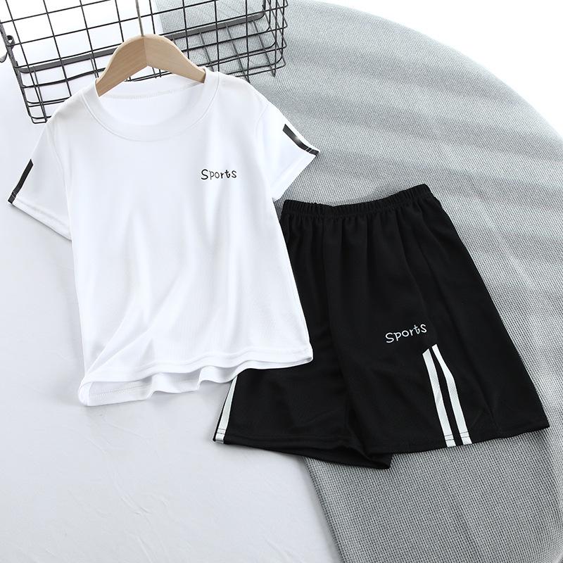 2026 Boys' Summer Sportswear: Short Sleeve and Shorts Mesh Set in 20 Colors