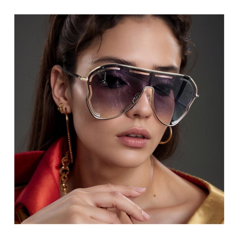 New One-piece Large Frame Toad Shaped Sunglasses Fashion Women's Sexy Girl Y2K Hollow Out Eyeglasses UV400