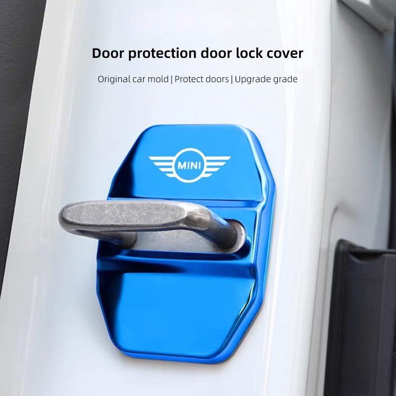4Pcs Car Door Lock Buckle Protective Covers Zinc Alloy Cover For MINI Cooper JCW Countryman Clubman Cabrio Paceman Coupe Roadste