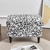 Leopard Print Ottoman Covers Spandex Rectangle Stool Cover All-inclusive Footstool Furniture Protector Sofa Footrest Stool Cover