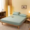 Skin Friendly Cotton Fitted Cover Sheet With Elastic Bands Mattress Cover Solid Color Fitted Sheet King Size Bed Sheet