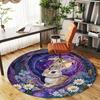 1pc Bunny Garden Round Chair mat Area Rug - Non-Slip, Floor Mat for Office, Bedroom, Ideal home decor Christmas Gift p0811464
