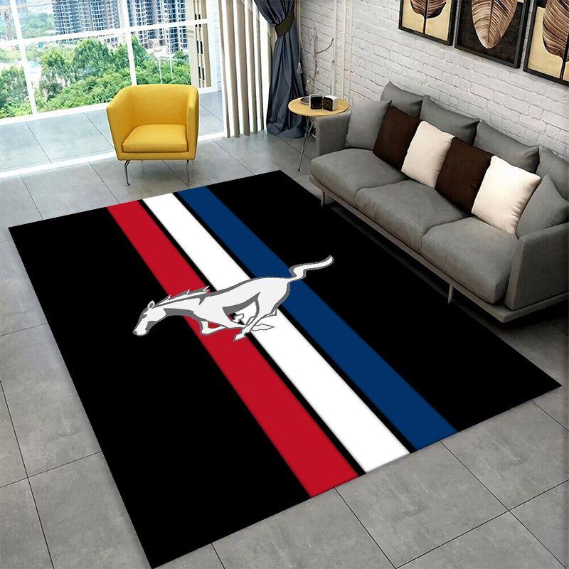 Tappeto Antiscivolo Retrò Auto da Corsa M-Mustang per Soggiorno, Camera da Letto, Sala Giochi, Tappeto Morbido Tappeto per Pavimento Decorazione Casa Tappeto Stanza dei Bambini