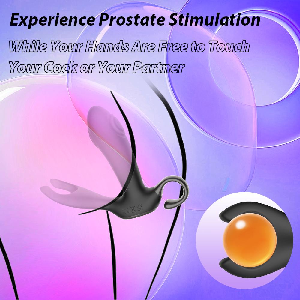 Prostate Massager Anal Vibrator Thrusting Vibrating 7 Modes with Cock Ring Anal Plug Anal Massager Male Sex Toys for Men Women and Couples