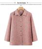 Pure Cotton Long-Sleeve Shirt for Middle-Aged and Elderly Women, Ideal for Spring and Autumn