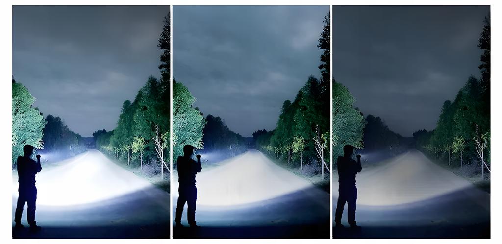 LED tactical flashlight, rechargeable, powerful, survival, forest, as a gift