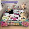 3pcs Hello Kitty & Colorful Daisy Design Pattern Bedding Set, 1* Cover + 2*Pillowcases, Printed Bedding Set, Soft and Comfortable.W034