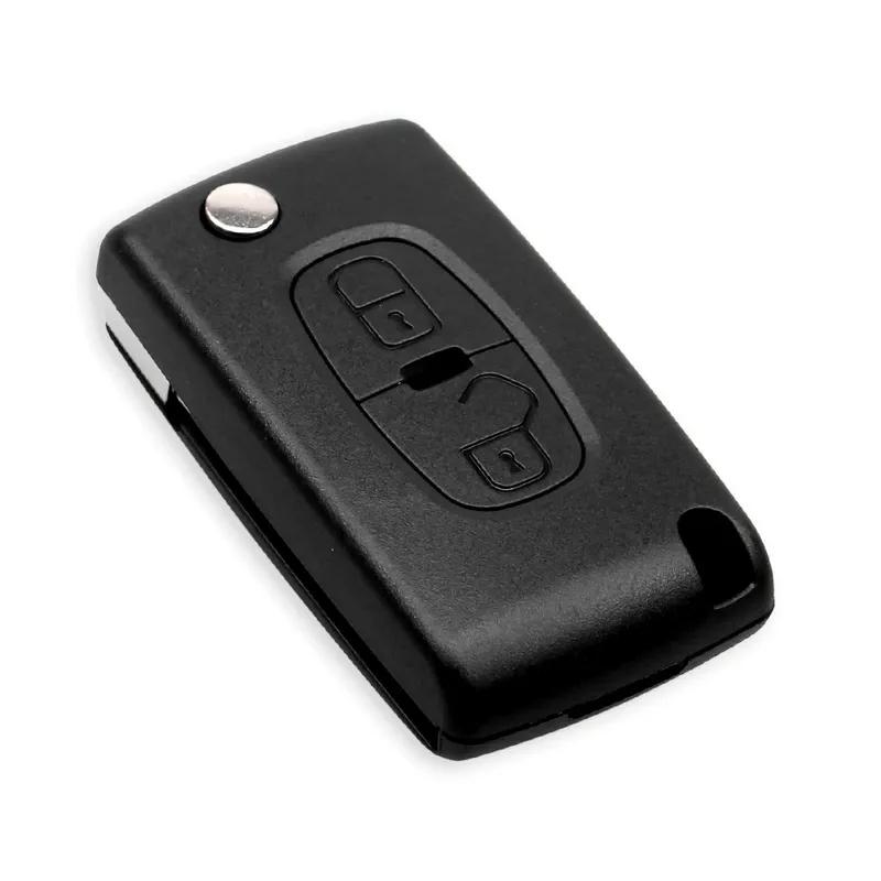 KEYYOU FÜR Peugeot 4007 UND 4008 FÜR Citroen C-Crosser C4 Aircross 2 Tasten Fernbedienung Schlüsselhülle Schale Anhänger MIT-11R Klinge CE1731