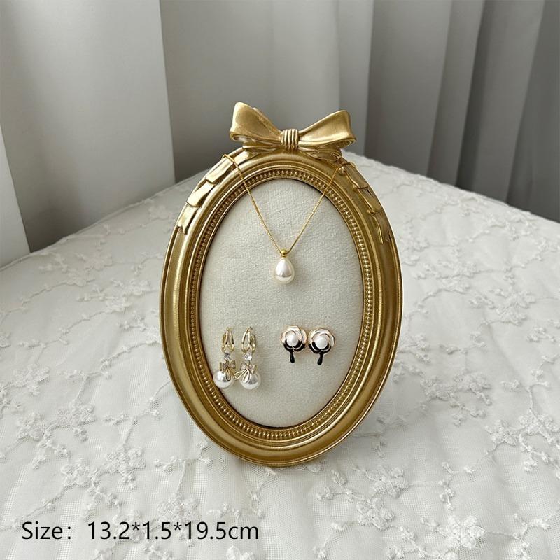 

Exquisite Jewelry Showcase Rack Jeweler Earrings Displays Stand Necklace Trinket Storage Shelf Live Pictures Display Props белый