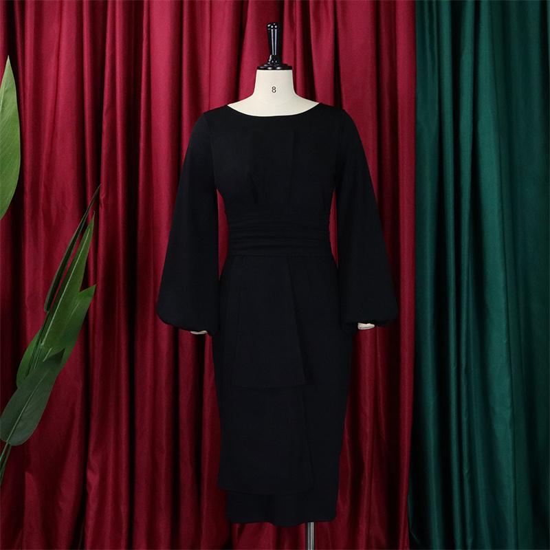 Sheath Business Women's Clothing Ol Temperament Size Dress Plus Solid Color
