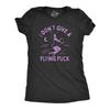 Womens I Dont Give A Flying  T Shirt Funny Halloween Witches Broomstick Joke
