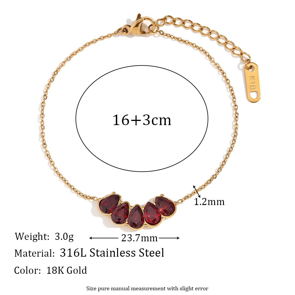 

MamacitaSlay 316L Stainless Steel Zircon Chain Bracelet 18K Gold Plated Waterproof Minimalist Jewelry For Women Everyday Wear 17cm золотий