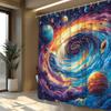 Galactic Vortex Waterproof Mildew-Resistant Shower Curtain - Cosmic Design for a Futuristic Bathroom Décor Experience
