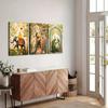 Southeast Asian Garden Mural Oil Painting On Canvas with Pine Wood Frame for Living Room Decor