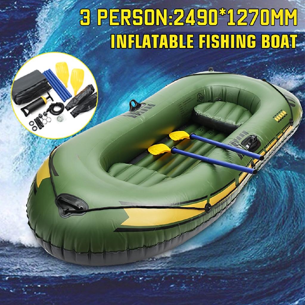 249x127cm 3 Person Durable PVC Rubber Fishing Boat Set with Paddles Pump Other Set Bearing New Inflatable Rowing Boat