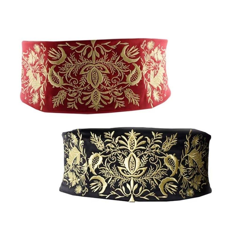 Wide Style Embroidery Corset Soft Fabric Ethnic Girdle Retro Hanfu Waistband Kimono Match