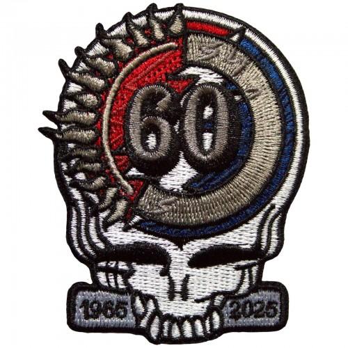 Grateful Dead Woven Skull 60th Anniversary Iron On Patch