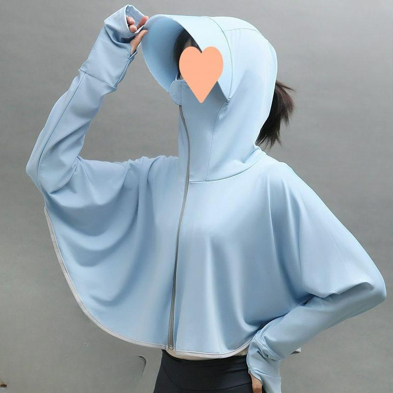 Sun Protection Clothing Women Wear Short Style with Hat, Beautiful Sun Protection Clothing, Anti-ultraviolet Ice Silk Sun Protection Jacket