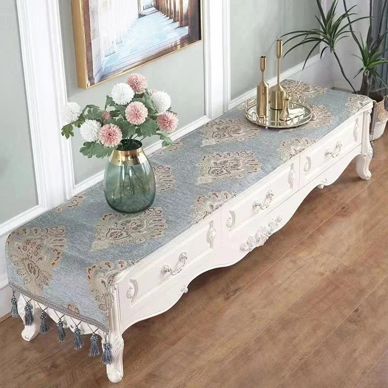 Europäischen Tv-schrank Abdeckung Tuch Tisch Flagge Quaste Tischdecke Tischläufer Haushalt Tv Arche Staubdichte Abdeckung Kommode Tuch