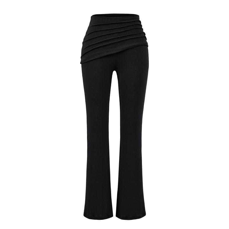 Pure Desire Style Sexy Slim Fit 2-Piece Set Long Sleeve T-Shirt Flare Pants / Midi Skirt Women
