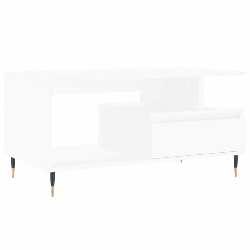 Coffee Table White 90 x 49 x 45 cm Engineered Wood