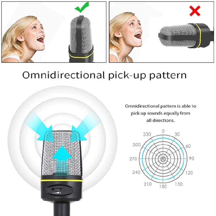 SF920 Omnidirectional Microphone Gaming Condenser Microphone with Holder Stand