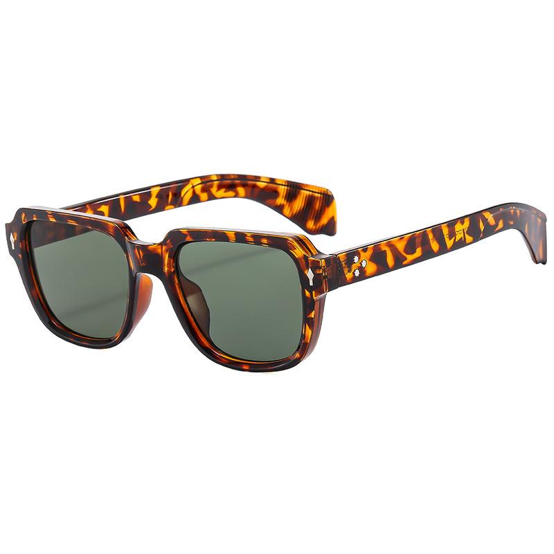 Square Frame Rice Nail Retro Sunglasses Men'S Glasses Sunglasses Women'S