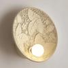 Japanese Bedside Wall Lamp Bedroom High-end Retro Round Living Room Wall Sconce Milk White Glass Lampshade Light Fixture