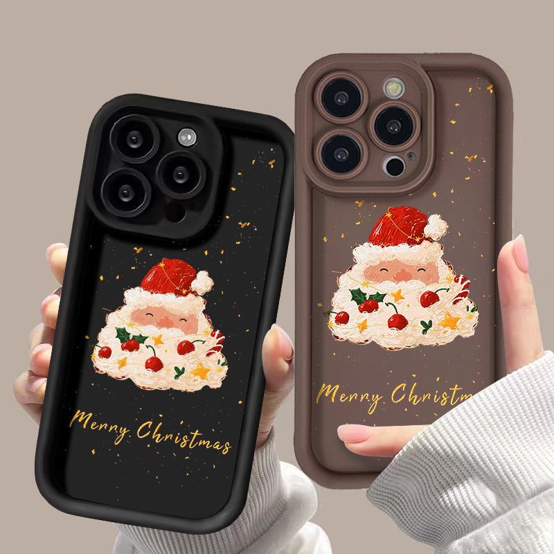 Vánoční Měkký Silikonový Kryt na Telefon Pro iPhone 15 Funda iPhone 16 Pro Max 11 13 14 12 XS X XR 7 8 Plus SE 16promax 15promax Kryt