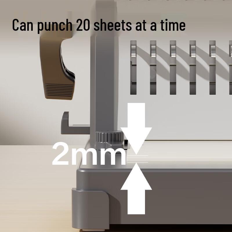 Deli 3873S 21-Hole Adjustable Comb Binding Machine CN plug (adapter included)