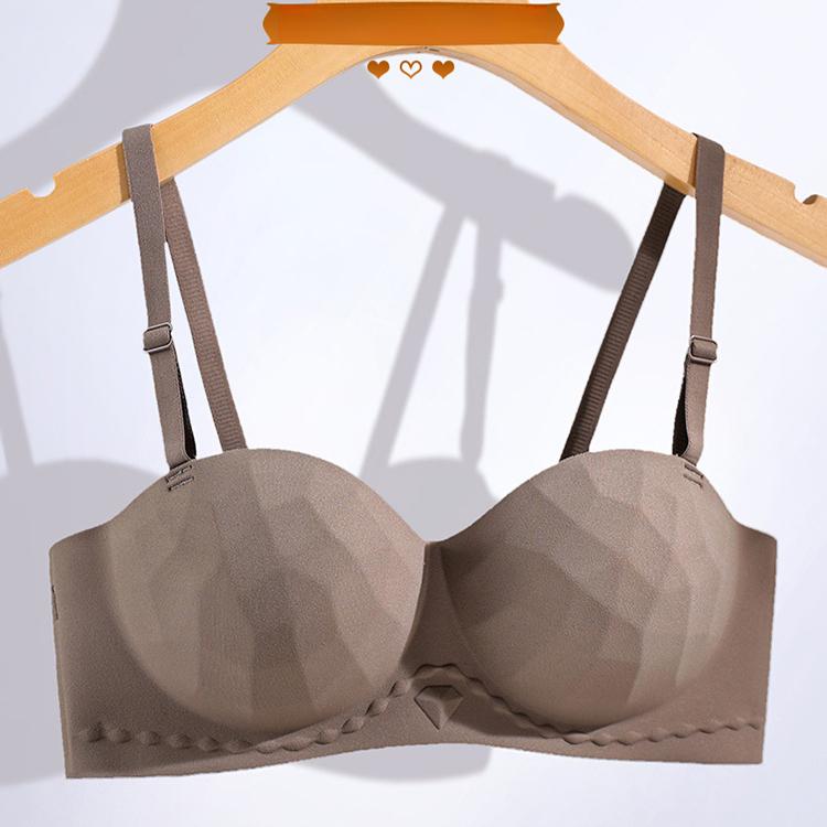 Strapless Lingerie Women's Gathering Bra Anti-slip Retractable Breasts Anti-lowering Bra Push Up Bra
