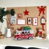 1pc Metal Christmas Bus Desktop Decoration Kids Toy Gift Vintage Craft Miniature Vehicle Xmas Table Home Decor Presents Kids