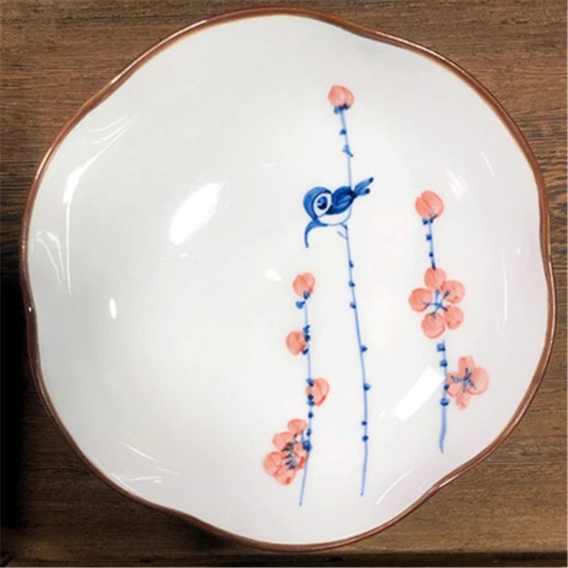 Ceramic Refreshment Tray Zen Dessert Plate Exquisite Vintage Teahouse Tea Table Fruit Tray Dishes Snack Chinese Style Fruit Tray