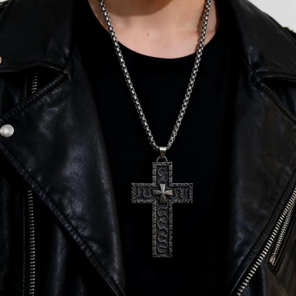 with Secret Compartment Cross Pendant Necklace 3D Printed Charm Jewelry Chain Pendant Necklace 2