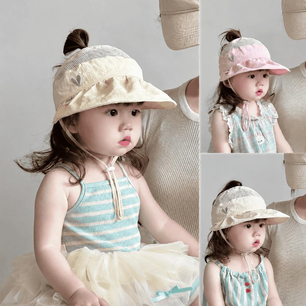 Lightweight Kids Cap Breathable Mesh Sunshade Hat Cute Large Brim Hat Summer