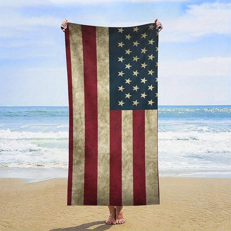 

Beach Towel American Flag Beach Towel Patterned Sunscreen And Windproof Suitable For Swimming Pool Camping Travel Blanket W30*H60(CM)