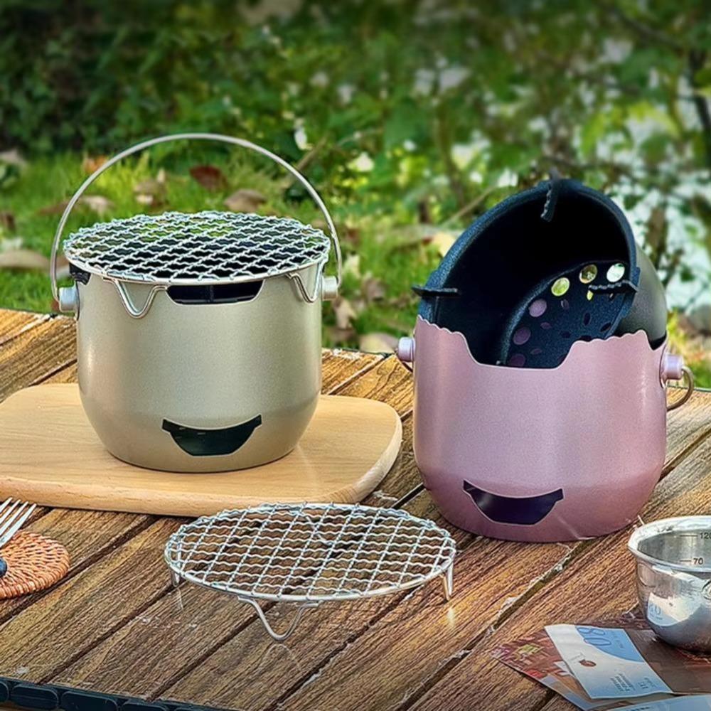 Metal Camping Charcoal Stove Korean Style Tea Stove BBQ Tool Portable Charcoal Grill  Outdoor