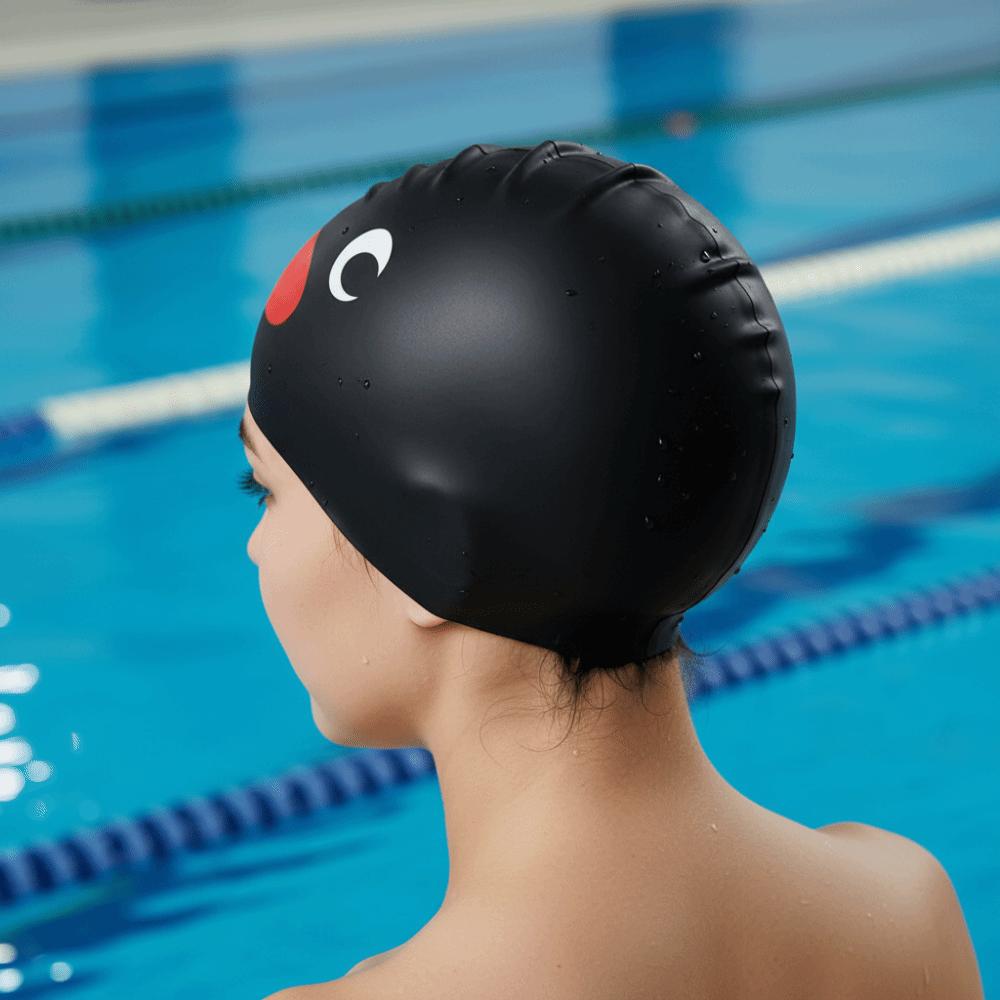 Enlarged Swimming Cap Waterproof Silicone Swimming Cap Penguin Swimming Cap  Women Swim