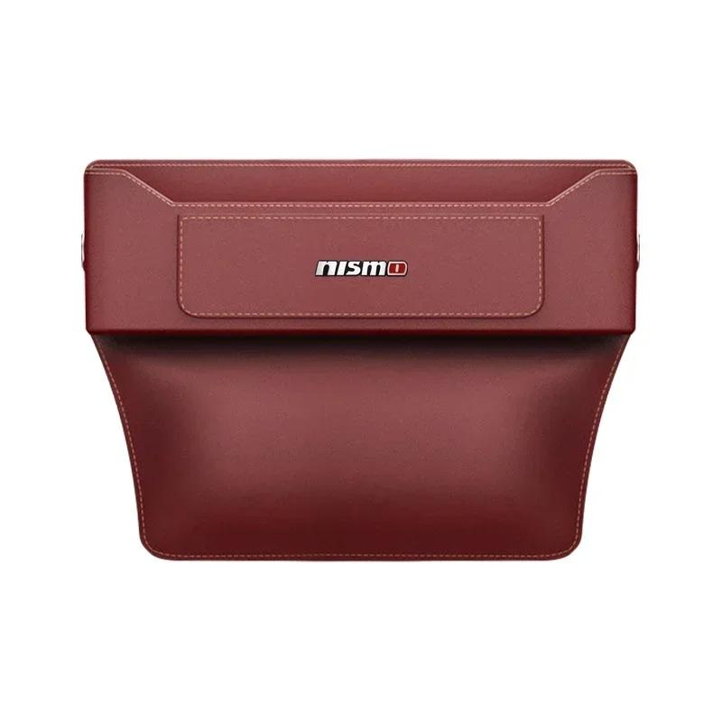 Car Seat Gap Storage Box Leather Crevice Side Pocket Wallet For Nissan Nismo Tiida Teana GTR Juke Note Versa Almera Accessories