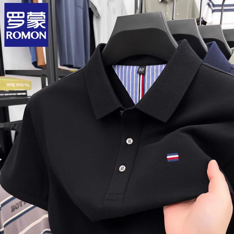 Romon Men s Business Casual Short Sleeve Polo Shirt 2XL
