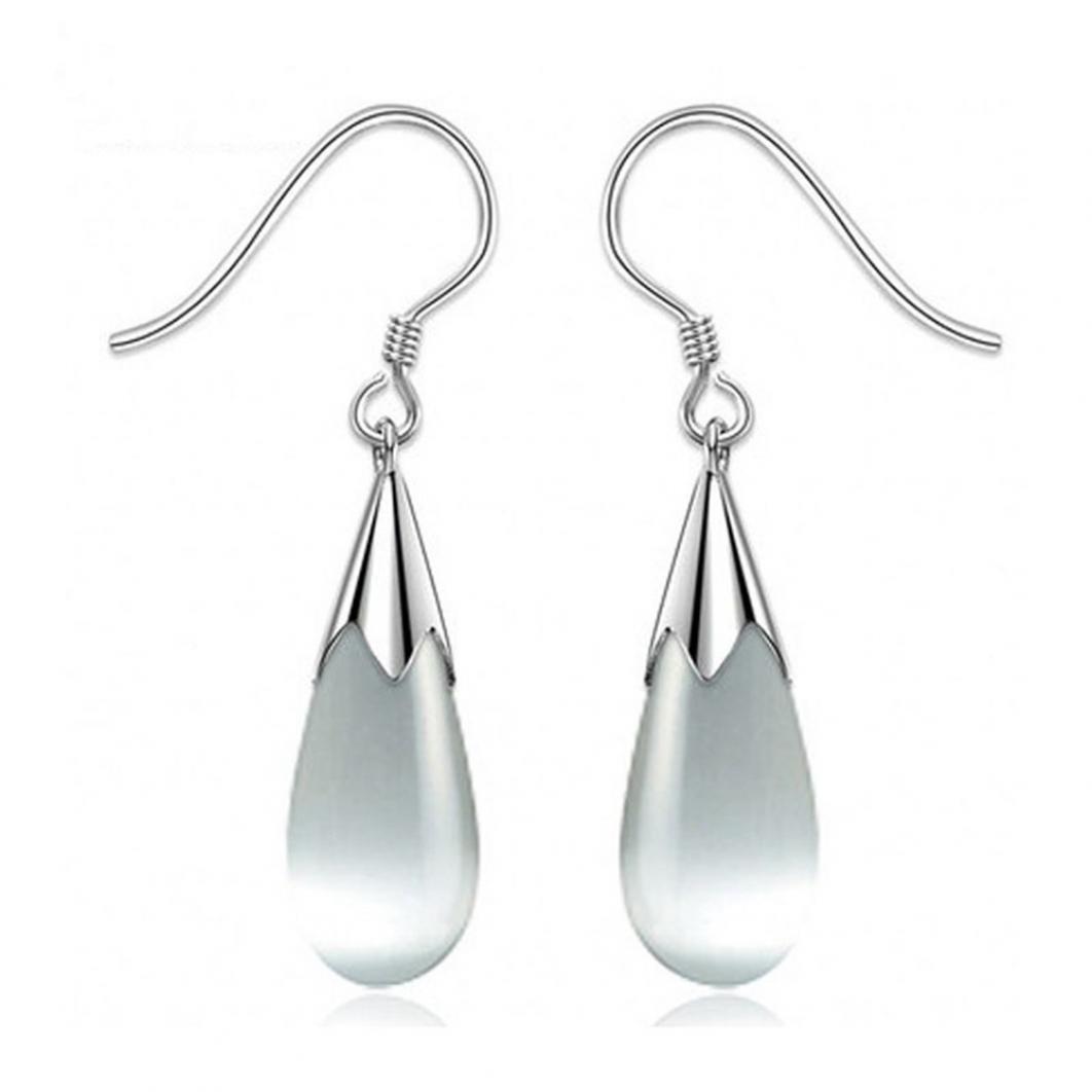 

Модные опаловые серьги-крючки с каплями воды, серьги с цветочными листьями, ювелирные изделия для женщин, подарок белый