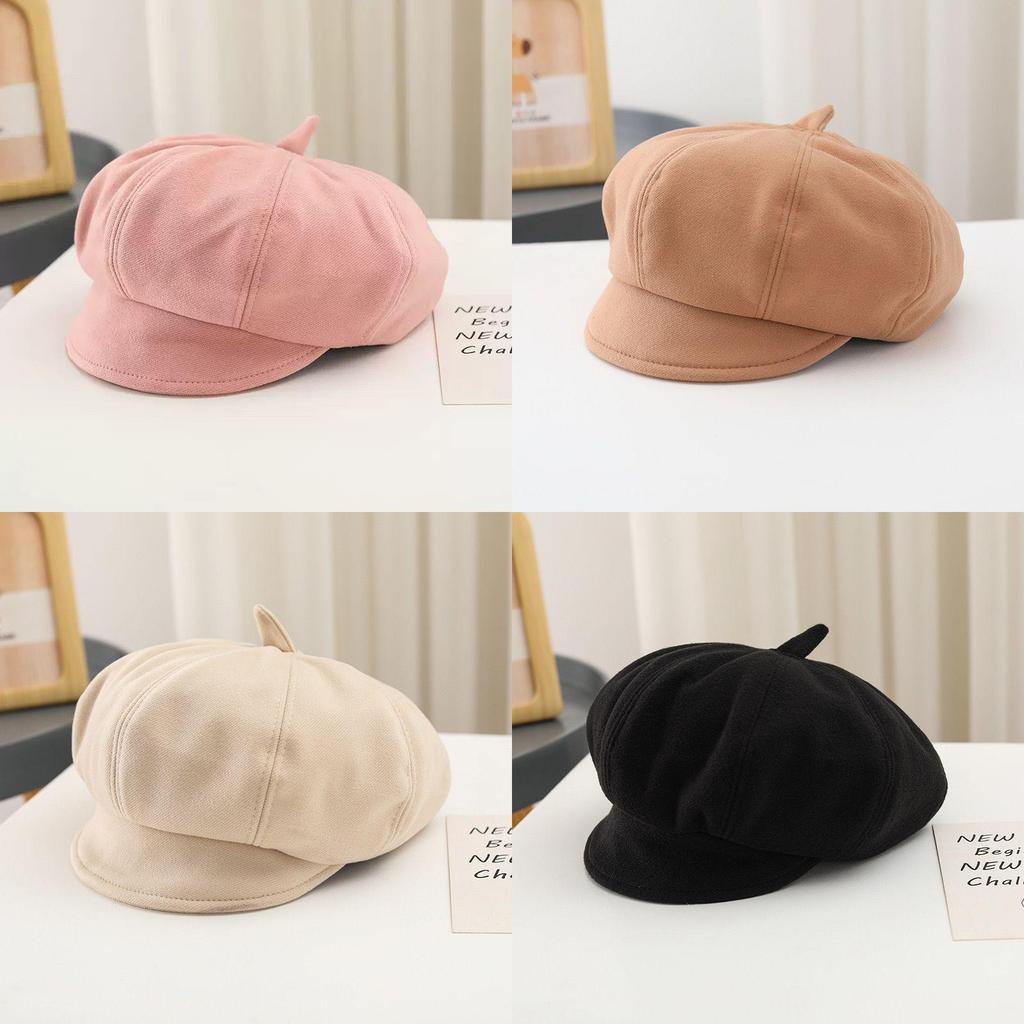 Kids Autumn Winter Beret Cap With Drawstring For Girls And Toddlers Uk Style