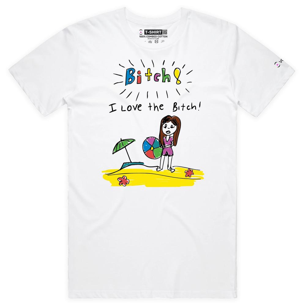 VOICEART Girl on a Beach Funny Wordplay T-Shirt with Premium Quality Graphic 4XL
