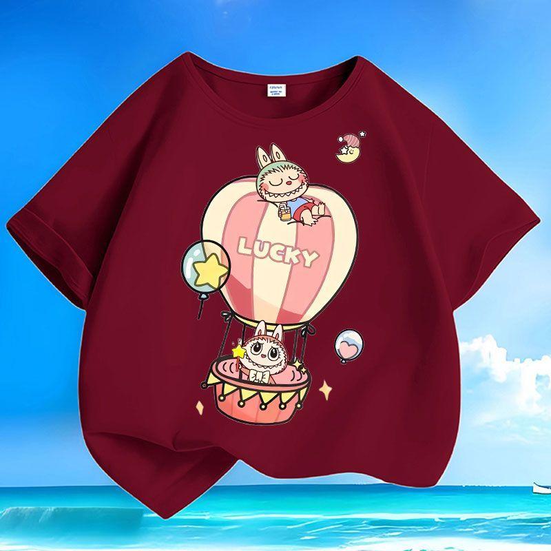 

Children s Pure Cotton Fashionable Cartoon T-shirt, Summer Casual Short-sleeved Top for Boys and Girls 160