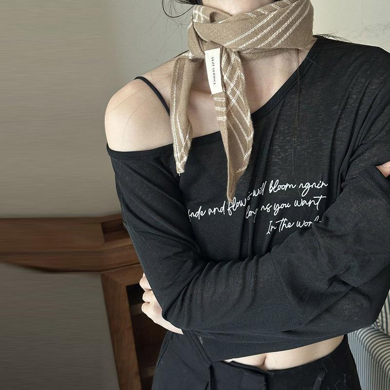 Retro Checkered Diamond Shaped Scarf For Women Korean Versatile Headband Warm Neck Scarf Decor Multifunctional Fart Curtain