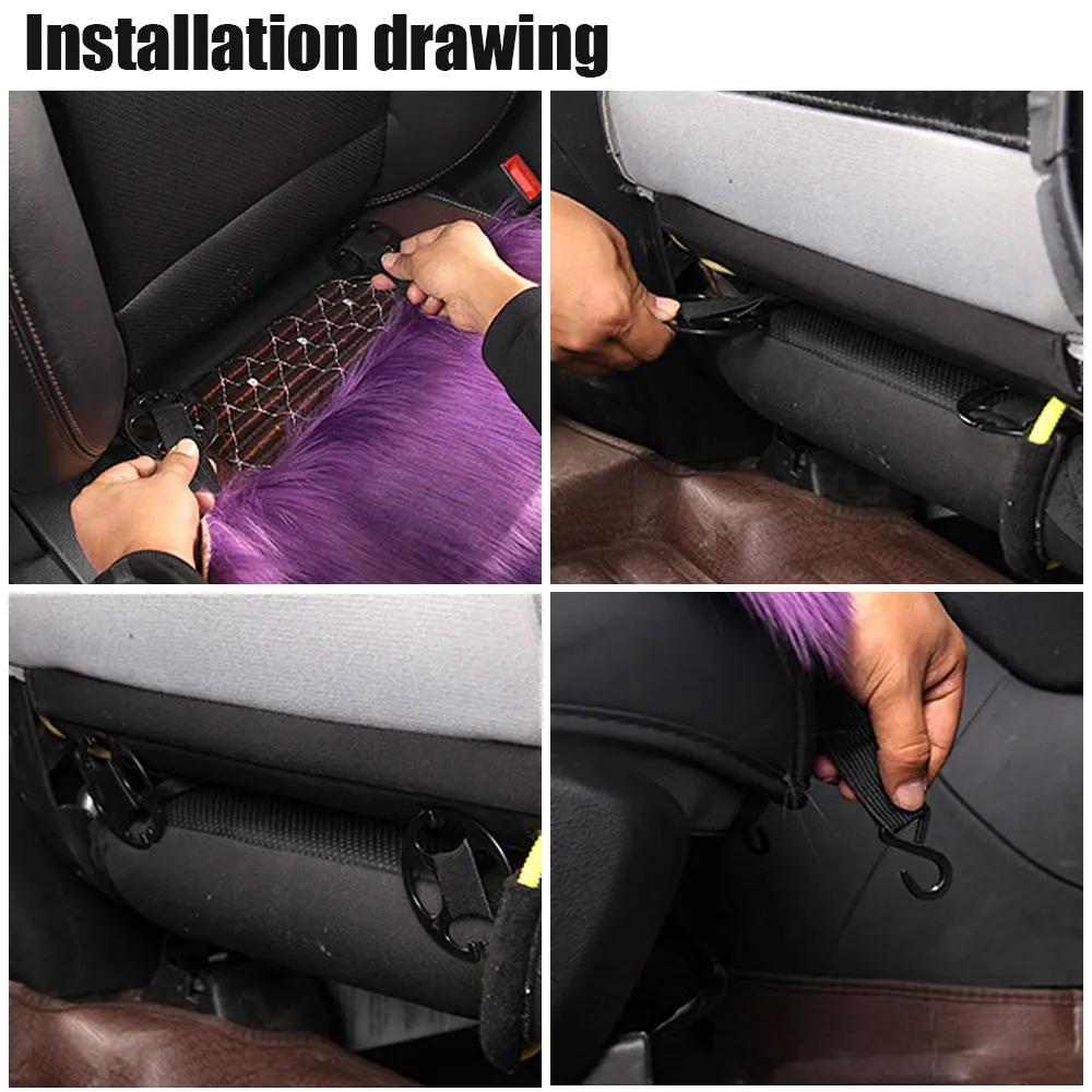 1Pc Fashion Warm Car Seat Cover Plush Winter White Universal Automotive Interior Faux Wool Universal Car Seat Cushion Warm