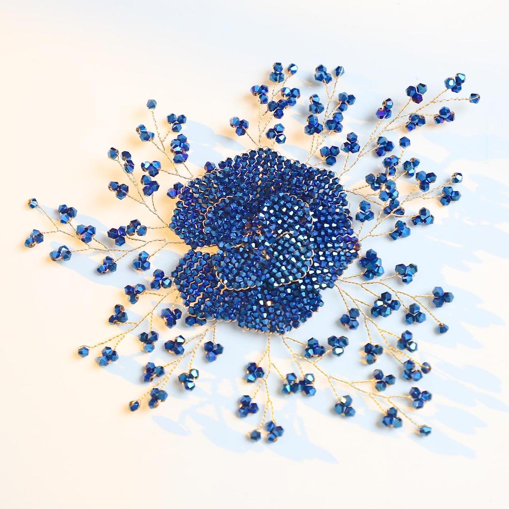 Luxury Crystal Beaded Floral Brooch and Hair Clip DIY Kit