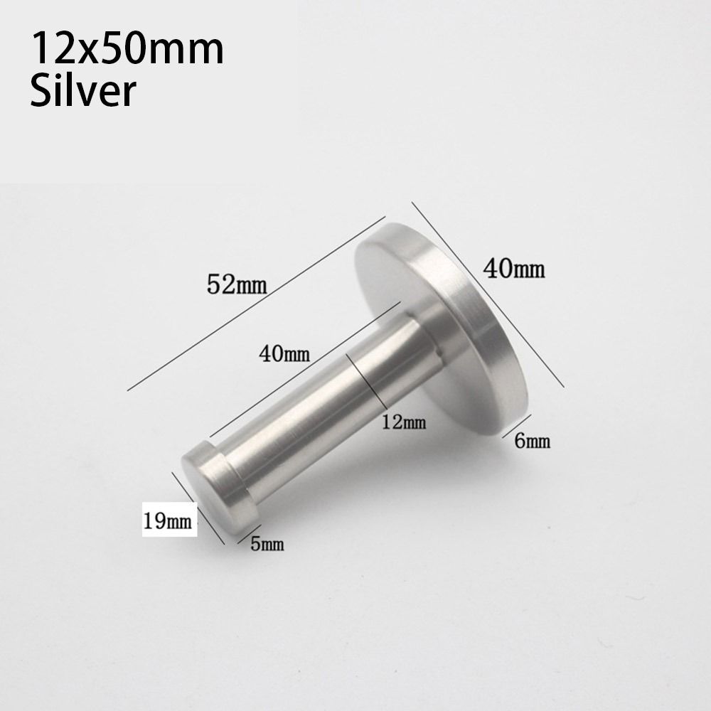 

1Pcs with Screws Single Clothes Hook Stainless Steel Wall Punching Hook New Hat Towel Rack silver 12x50mm