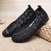 Summer Old Beijing Women's Cloth Shoes Hollow Breathable Mesh Middle-aged and Elderly Shoes Shallow Mouth Soft Sole Comfortable One Pedal Mother Shoes