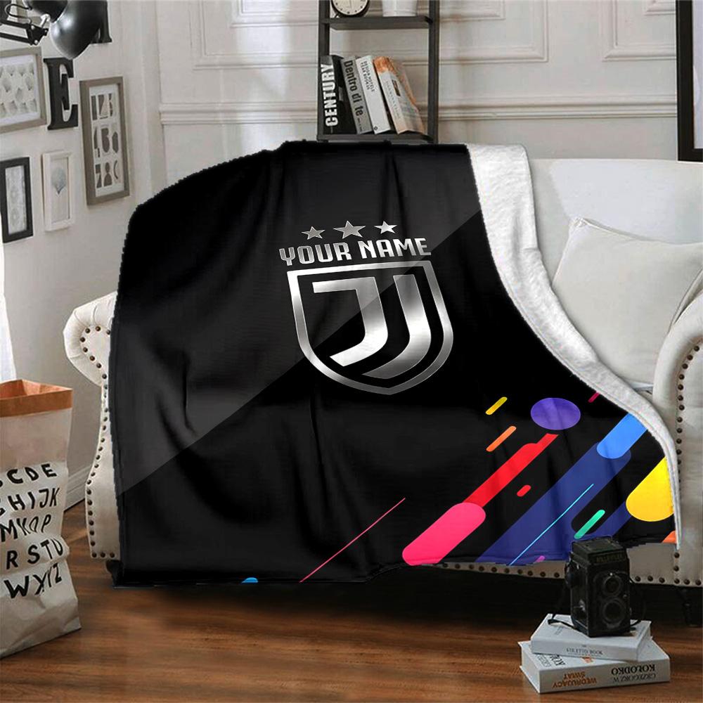 1pc Personalized Name Juventus Blanket, Gift, for Men and Women, Soft Blanket, Good for Sofa Bed Couch Travel, Lightweight Flannel Blanket